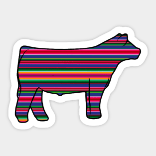 Serape Show Steer Silhouette  - NOT FOR RESALE WITHOUT PERMISSION Sticker